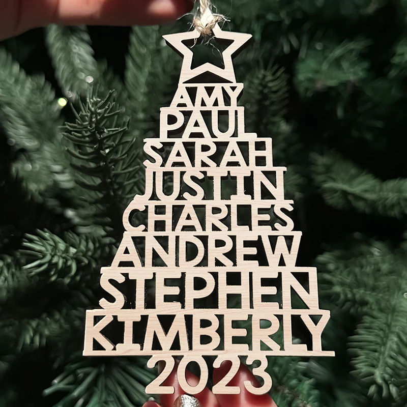 Personalized Christmas Ornament Wood Christmas Ornament Last Name Ornament  