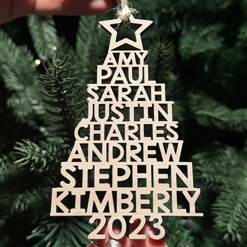 Personalized Name - Family Name Ornament - Wooden Personalized Ornament Gift for Family_3