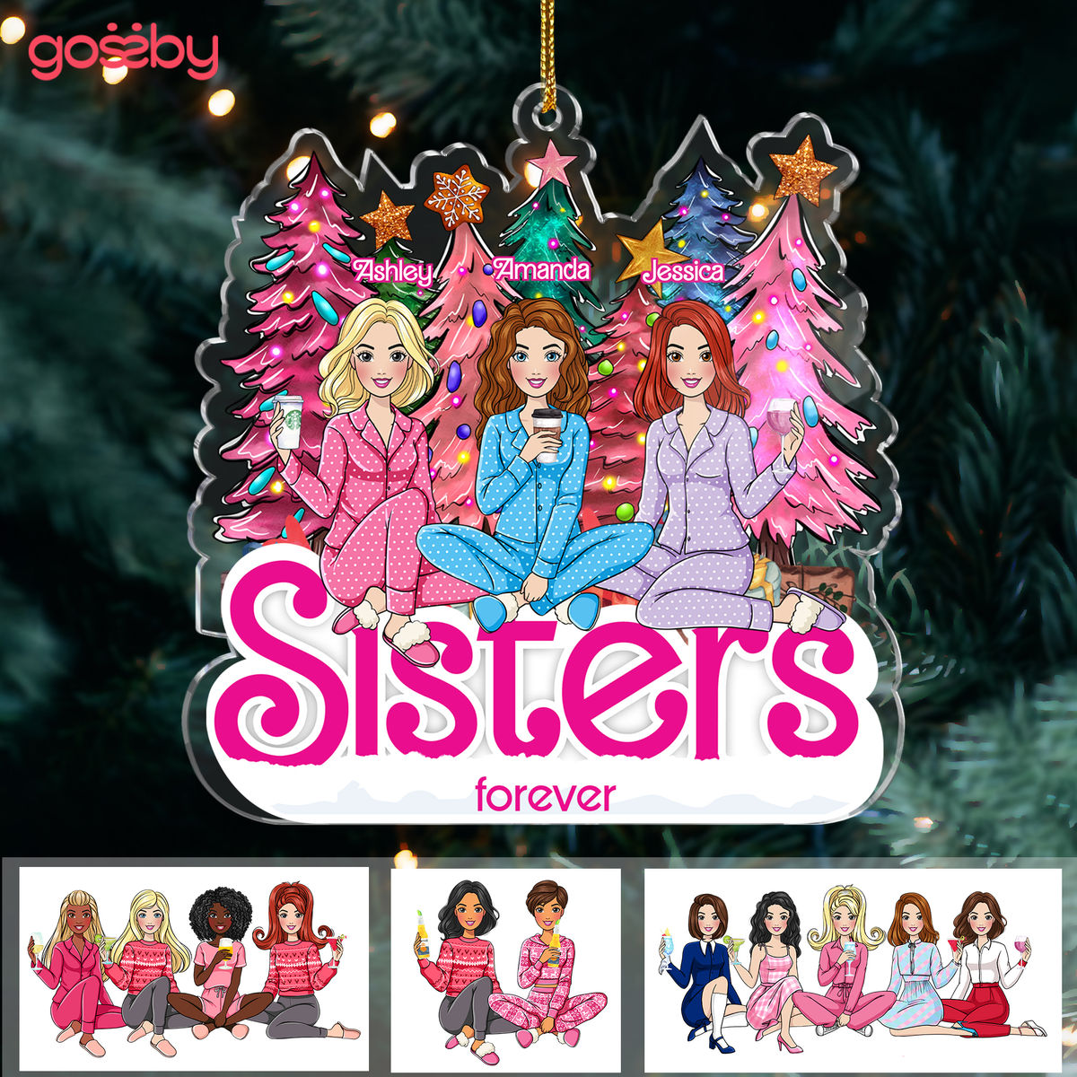 Sisters Forever - Christmas Gifts For Her, Sister, Sister In Law, Friends, Sibling