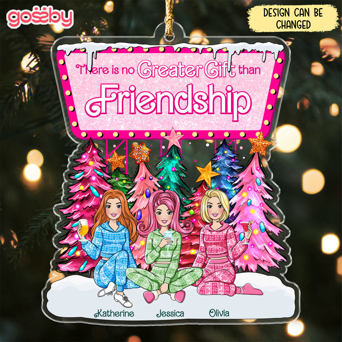 Christmas Tree Ornament - Personalized Acrylic Ornament - Best Friends Gifts - Sisters Forever (38456)_2