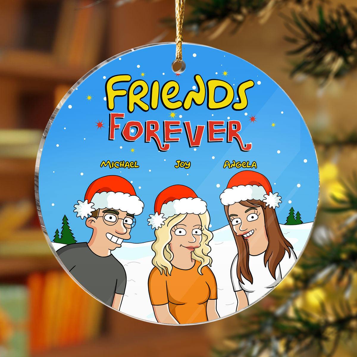 Geeky Gang - Best Coworkers Ever - Funny Christmas Gifts For Your Loved Ones - Acrylic Circle Ornament (b3)_3
