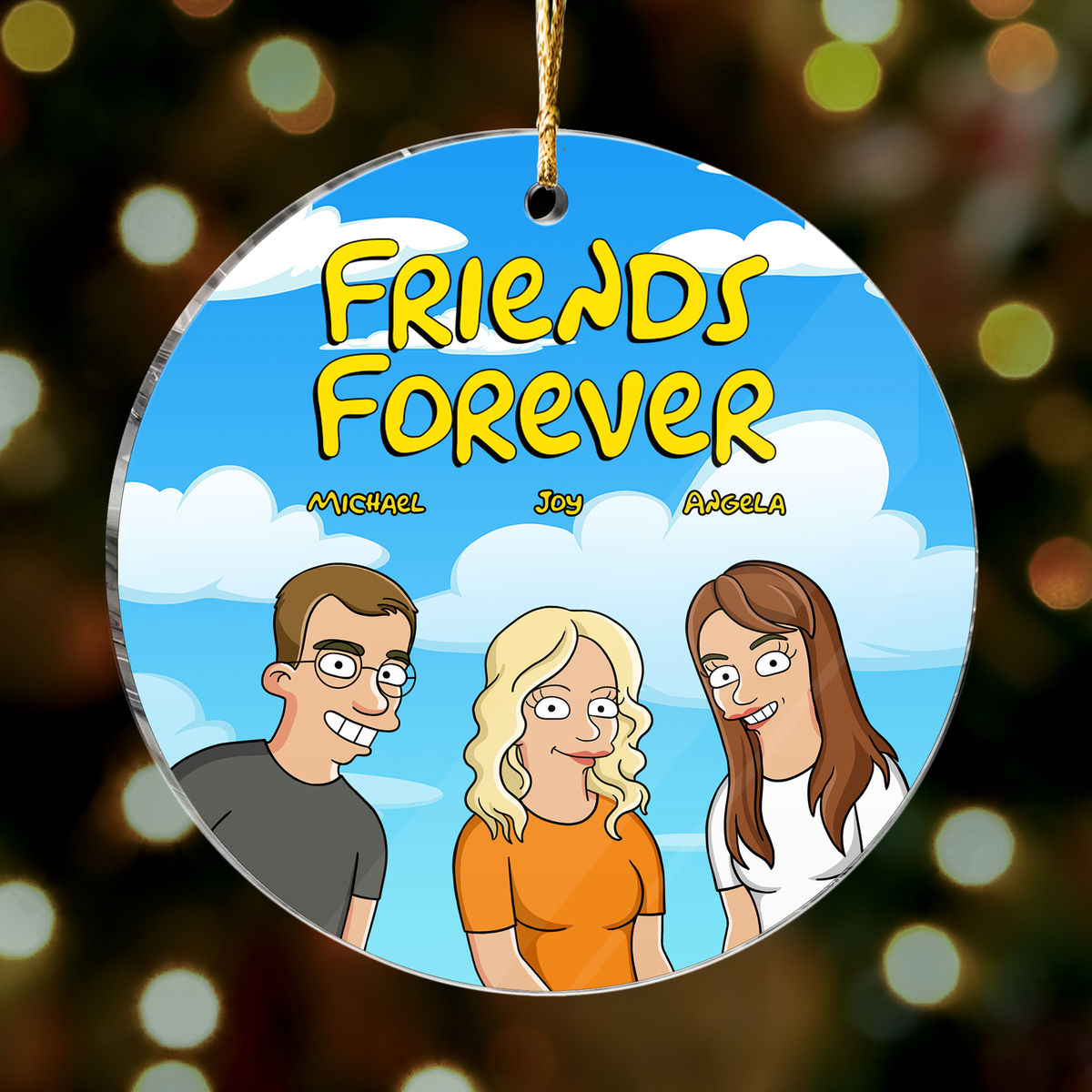 Geeky Gang - Best Coworkers Ever - Funny Christmas Gifts For Your Loved Ones - Acrylic Circle Ornament (b2)_2