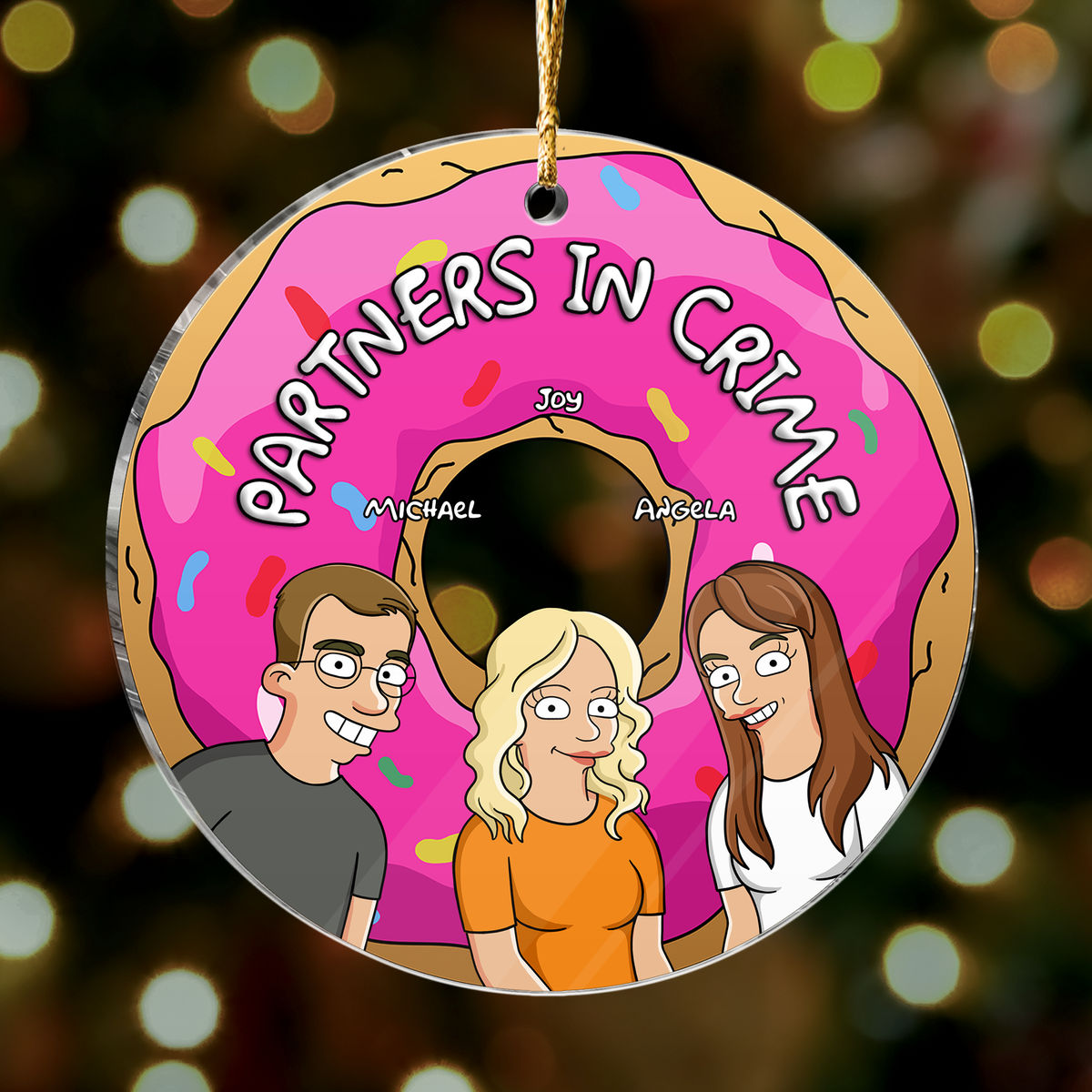 Geeky Gang - Best Coworkers Ever - Funny Christmas Gifts For Your Loved Ones - Acrylic Circle Ornament (b1)_1
