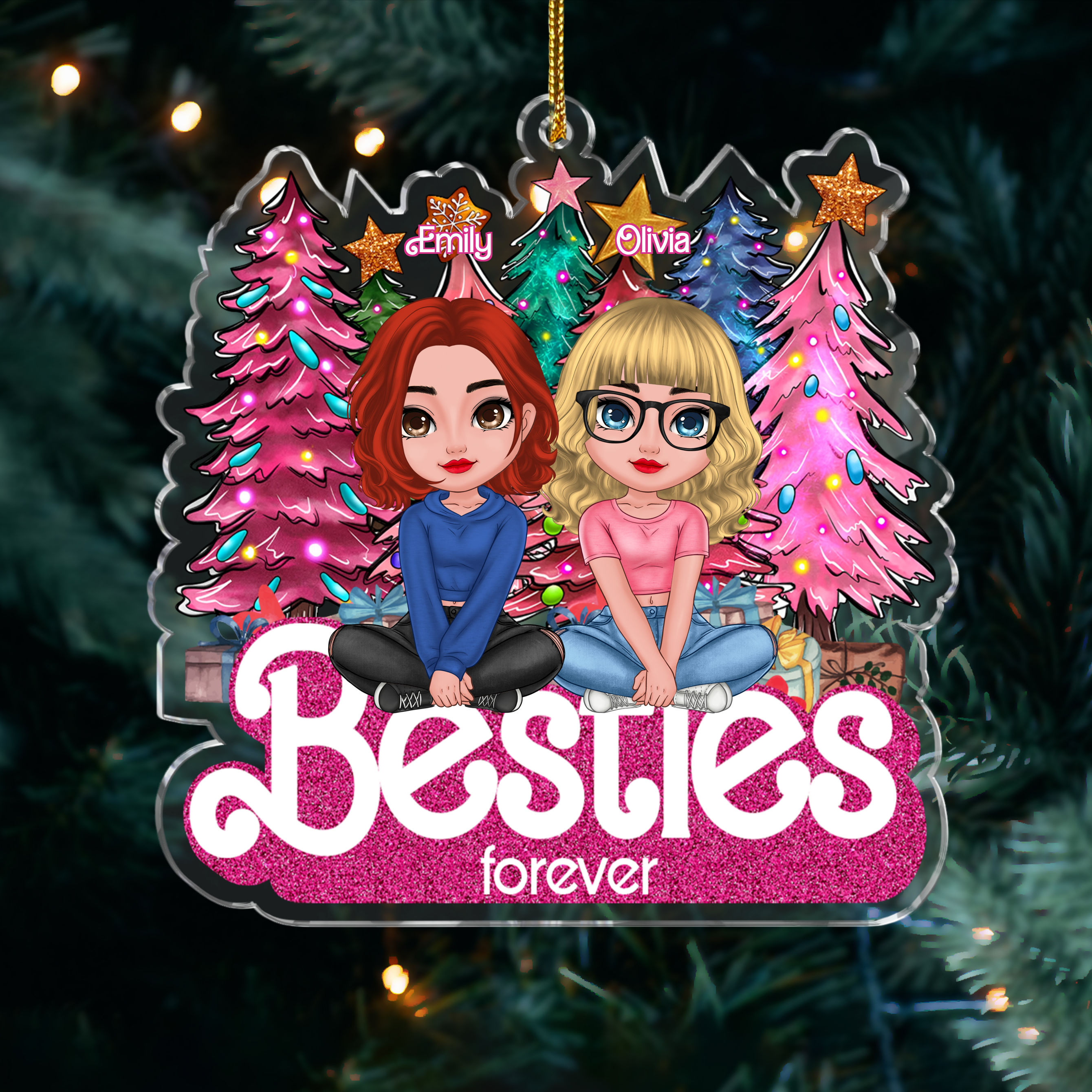 Up To 5 Girls Acrylic Ornament Besties Forever up-to-5-girls-acrylic-ornament-besties-forever