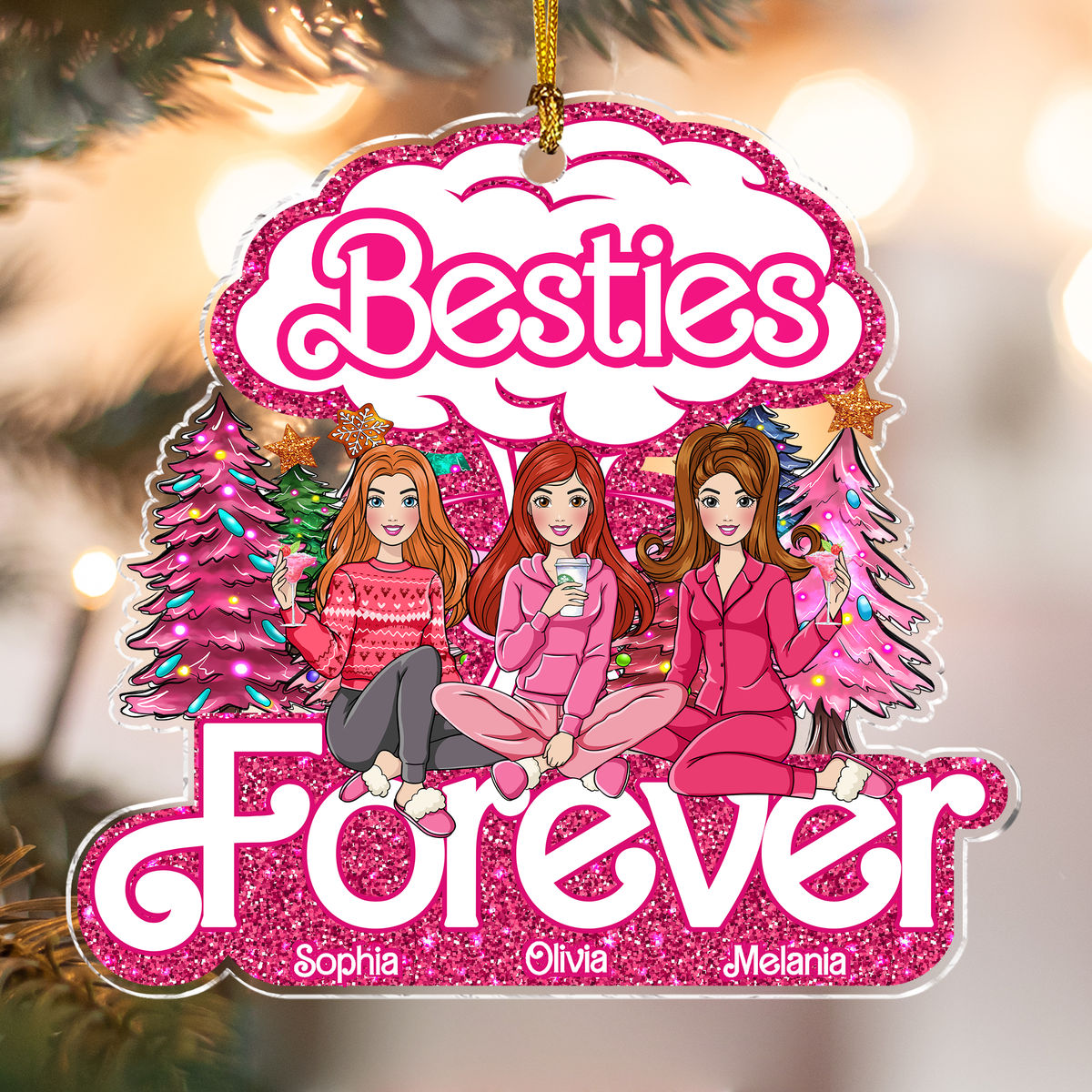 Best Friends Forever - Personalized Acrylic Ornament - Christmas