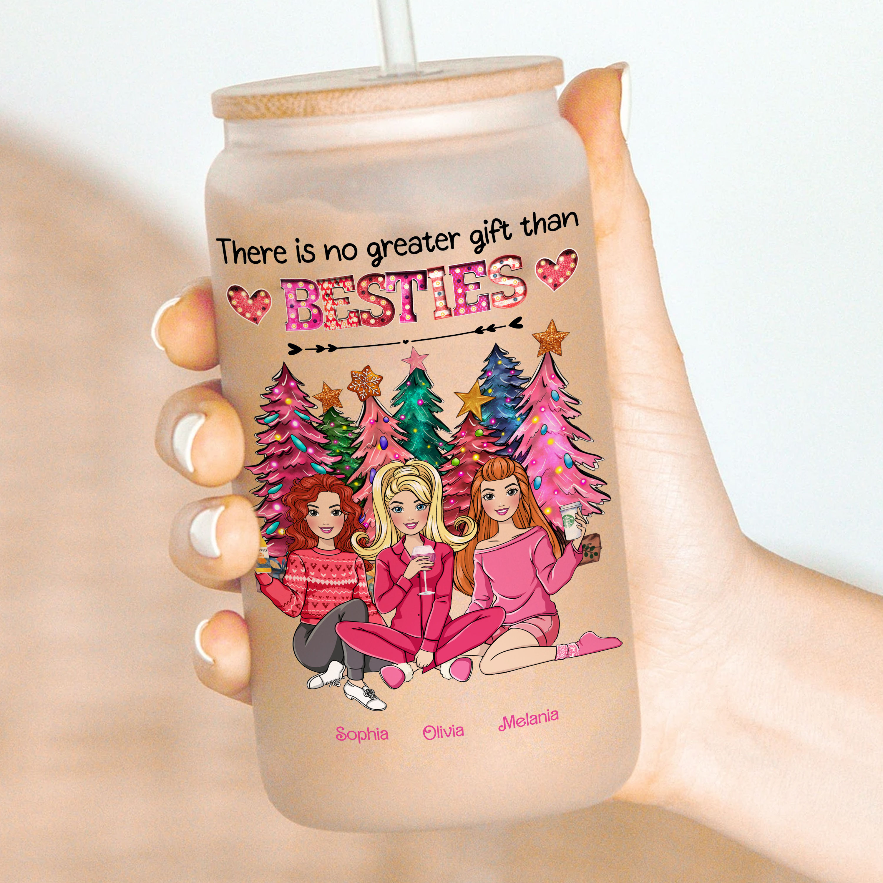 There No Greater Gift Than Friendship - Personalized Mason Jar Cup