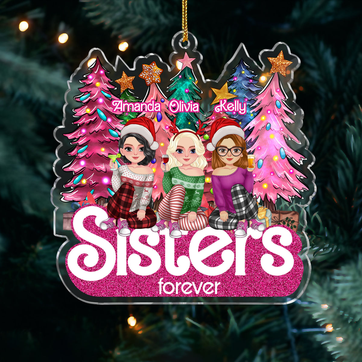 Best Friends Forever - Personalized Acrylic Ornament - Christmas