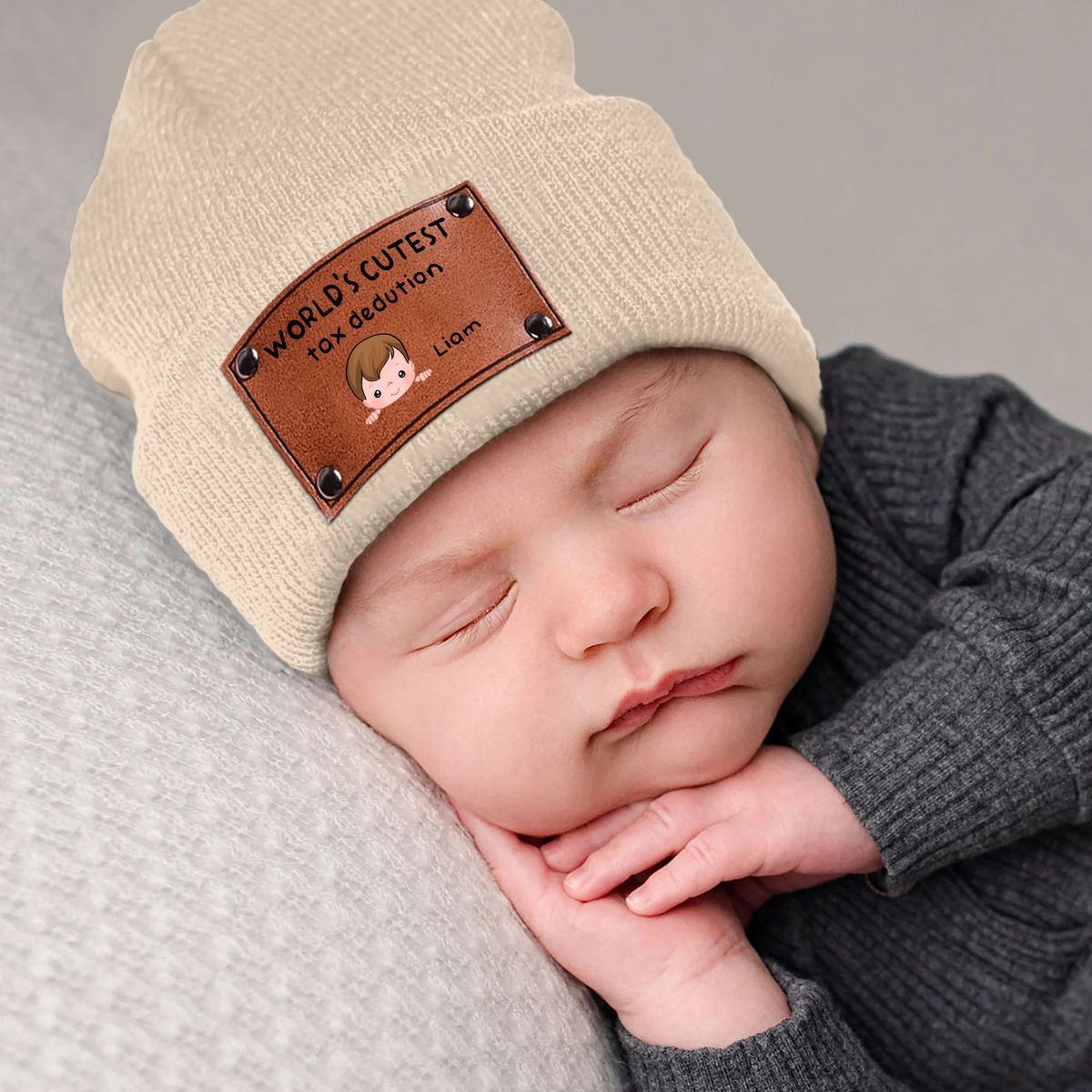 Custom Baby Beanie - World's Cutest Tax Dedution - Custom Baby Shower Gift_1