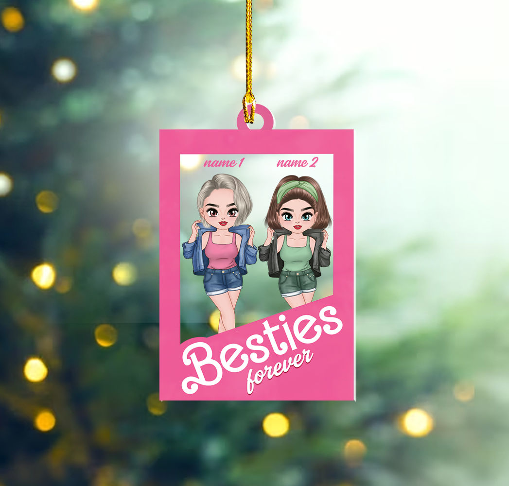 Christmas Gifts - Best Friends Gifts - Personalized Besties Forever  Acrylic Ornament - Christmas Gifts For BFF, Sister 39381