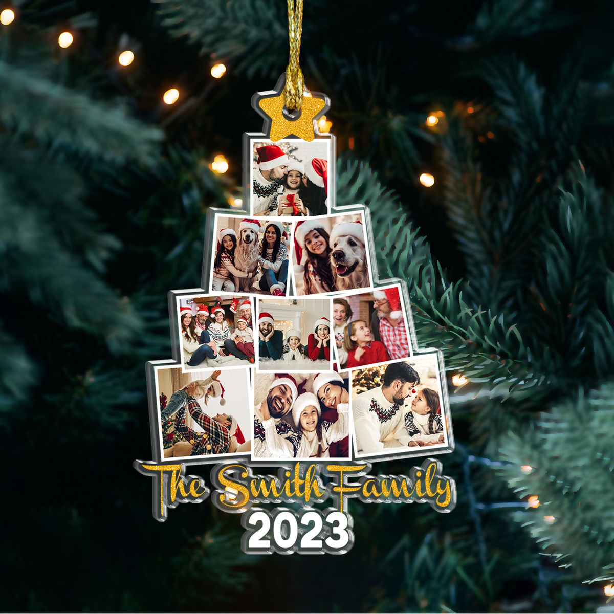 Photo Ornament - Photo upload Family - Christmas Gift - Photo Family Tree Christmas - Custom Photo Ornament - Trendy Xmas 2024_4