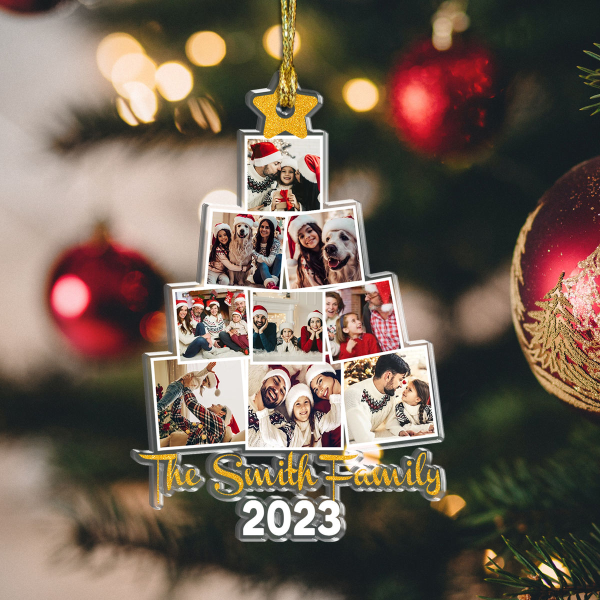 Photo Ornament - Photo upload Family - Christmas Gift - Photo Family Tree Christmas - Custom Photo Ornament - Trendy Xmas 2024_1