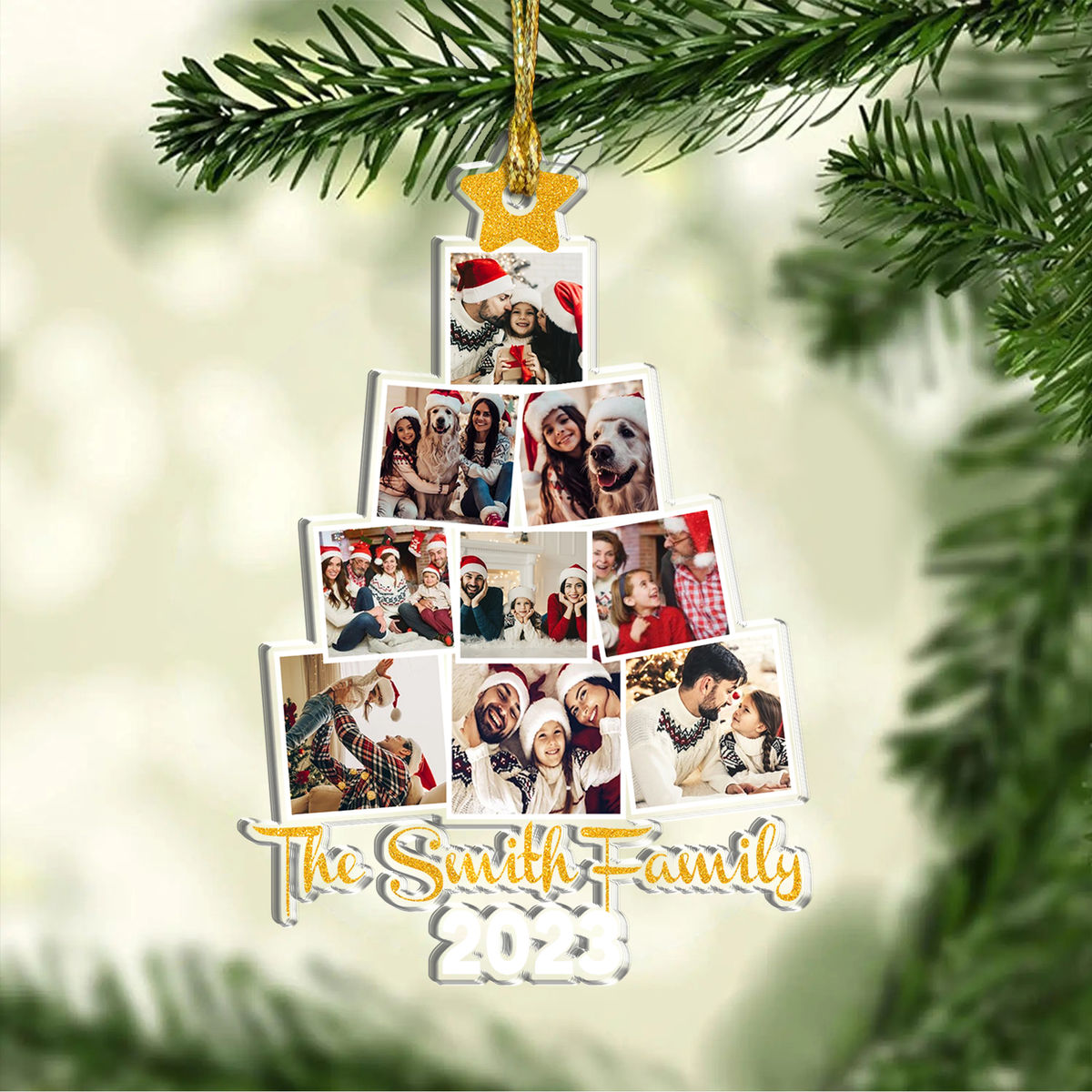 Photo Ornament - Photo upload Family - Christmas Gift - Photo Family Tree Christmas - Custom Photo Ornament - Trendy Xmas 2024_3