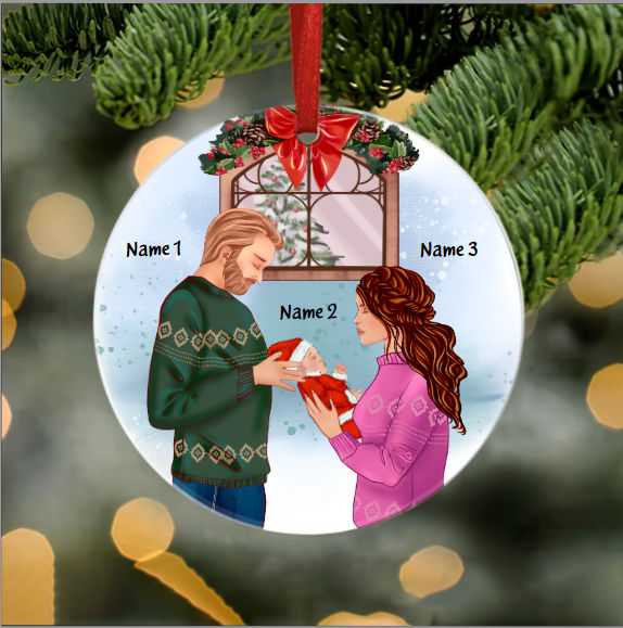  Family Ornament Personalized Christmas Gifts for Family with  Kids Names : Handmade Products