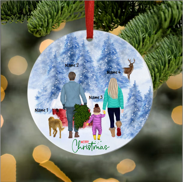 Personalized Acrylic Ornament - Christmas Gift For Family