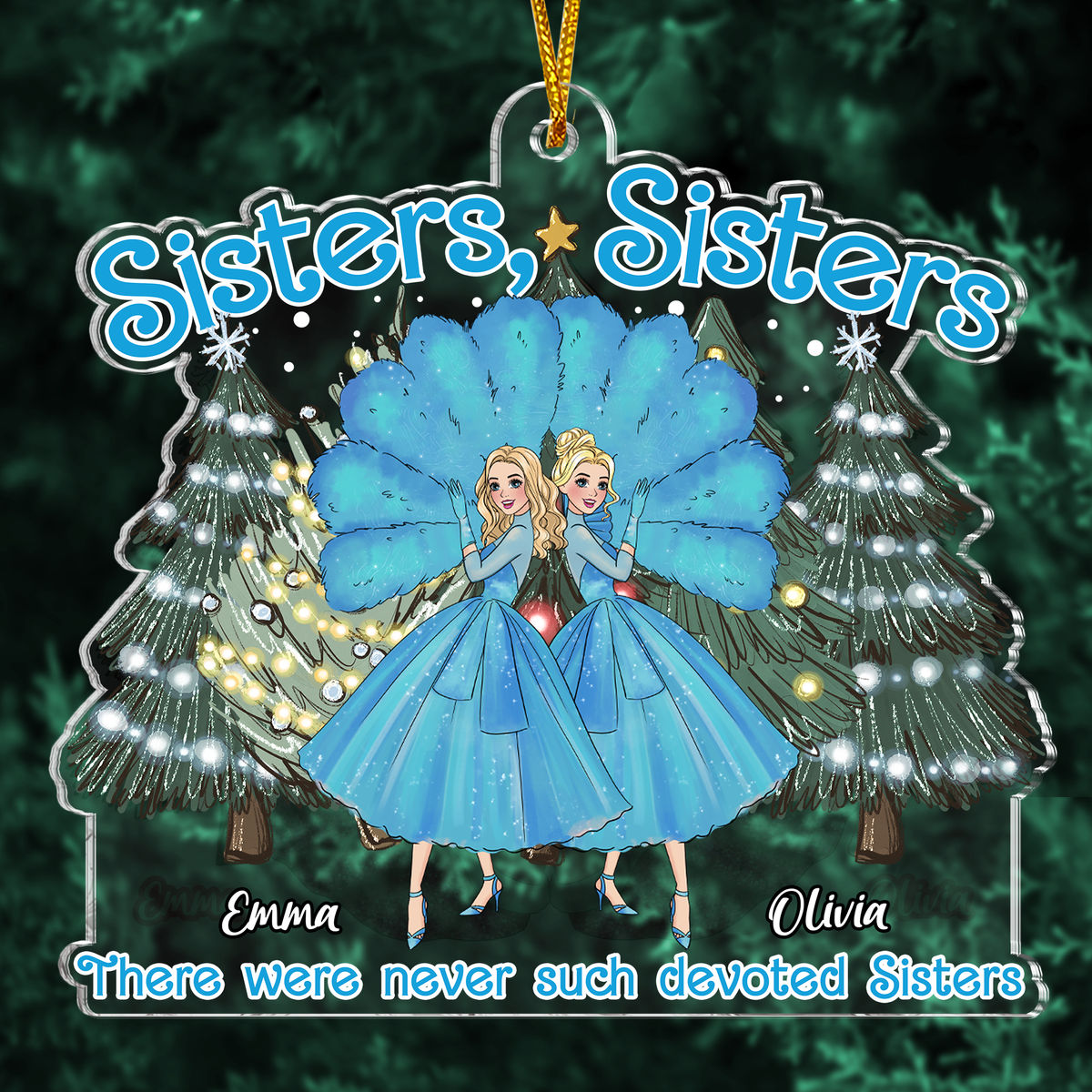 Personalized Ornament - Acrylic Ornament - Personalized Ornament - Sisters Sisters_2