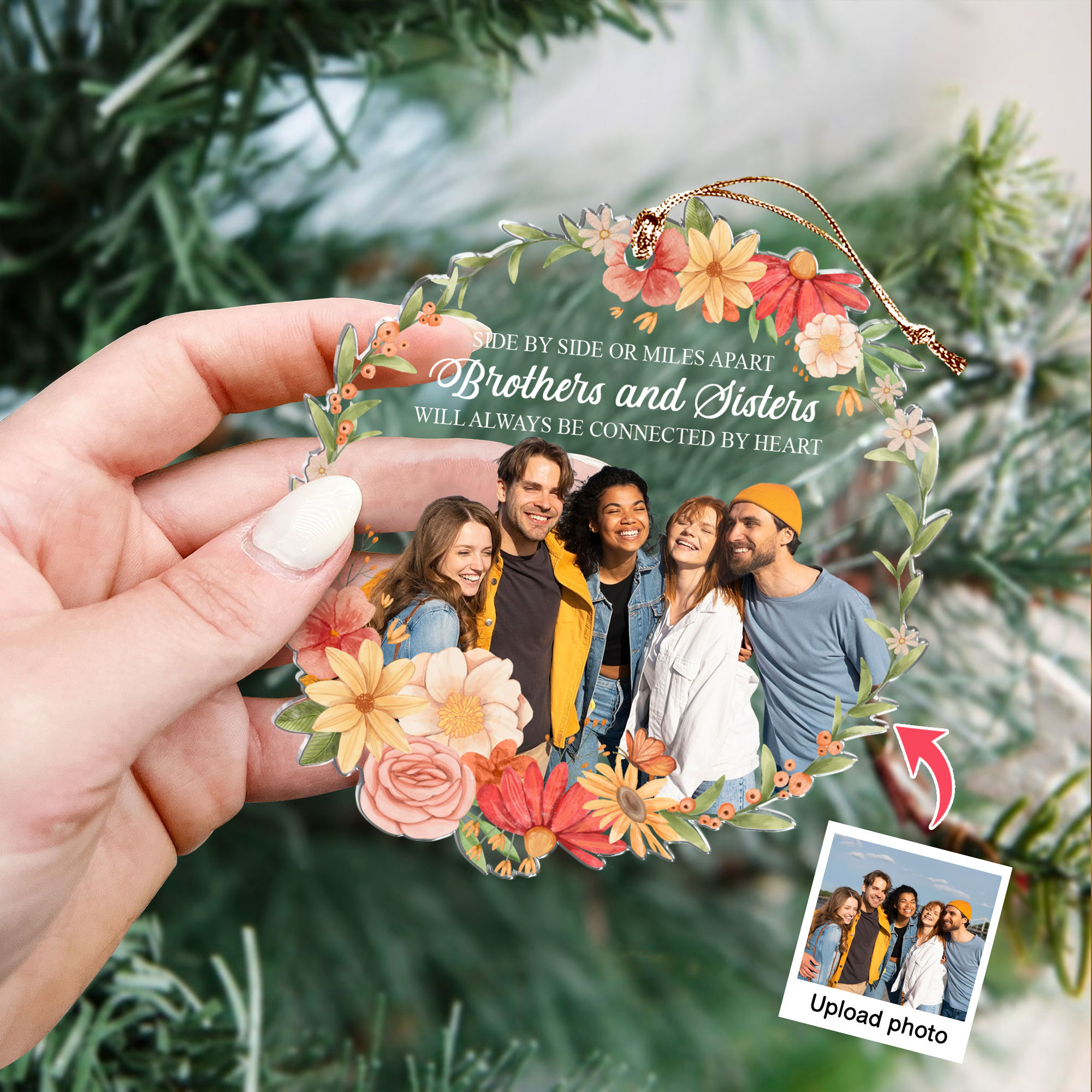 Photo Ornament - Personalized Acrylic Ornament - Side by Side or Miles ...