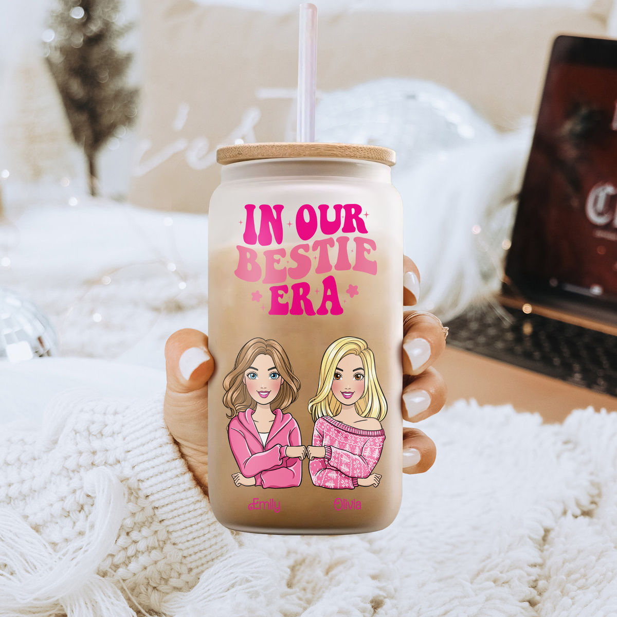 The Best Glass Tumbler Ever - Pink Dolls - In Our Bestie Era (D1) - Gift  For Best Friends, BFF, Sisters, Coworkers