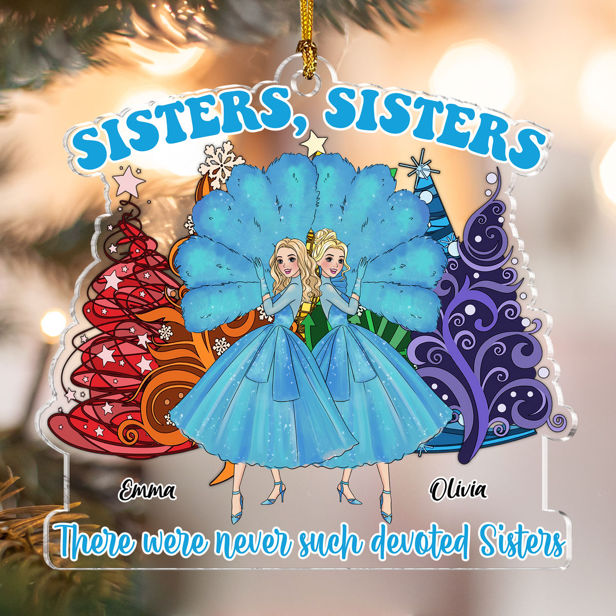 Acrylic Ornament - Personalized Ornament - Sisters Sisters