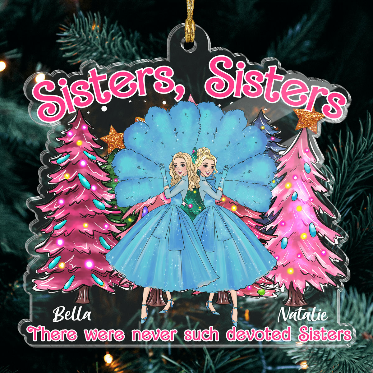 Personalized Ornament - Sisters Sisters Vintage (58019)