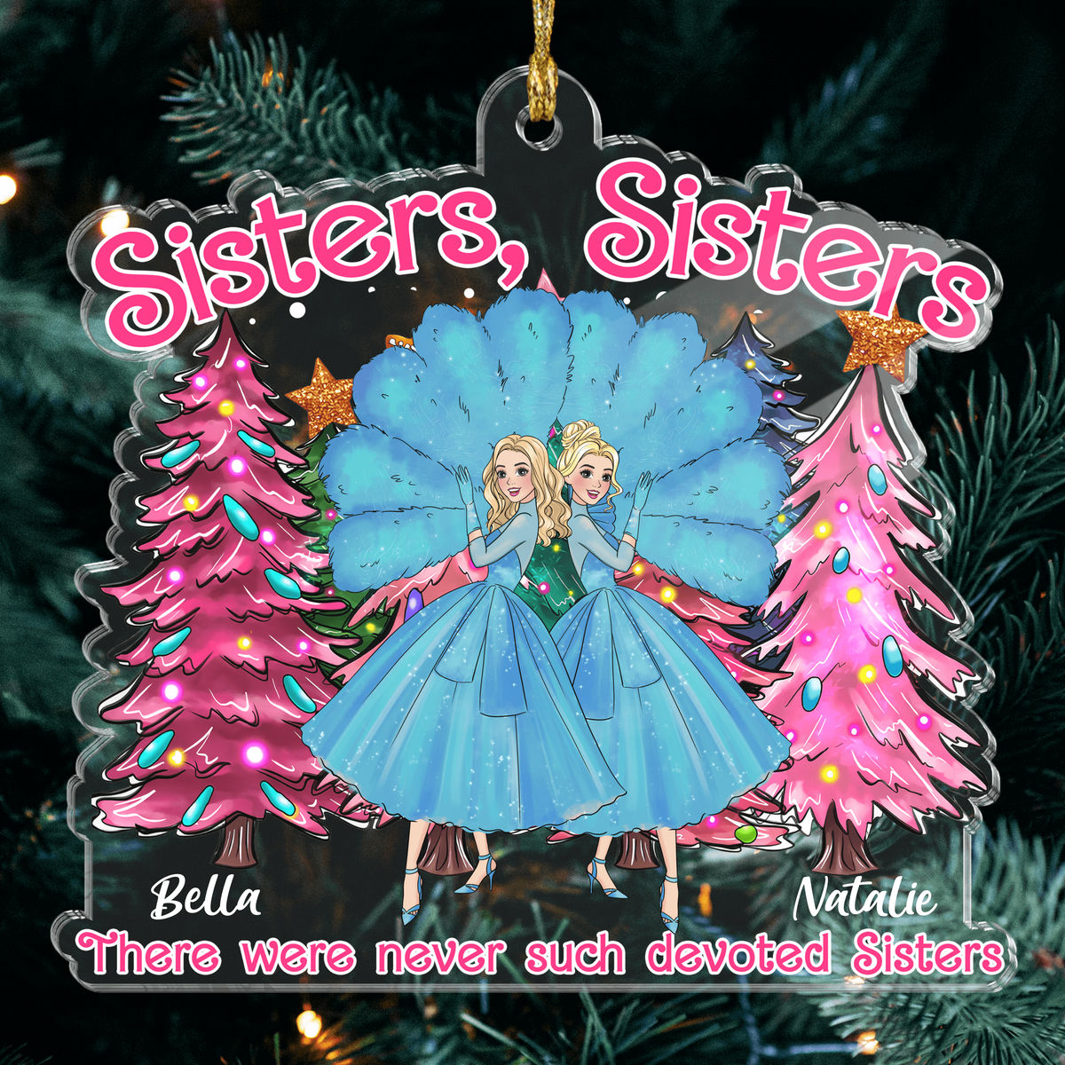 Acrylic Ornament - Personalized Ornament - Sisters Sisters Vintage (58019) - Personalized Ornament_1