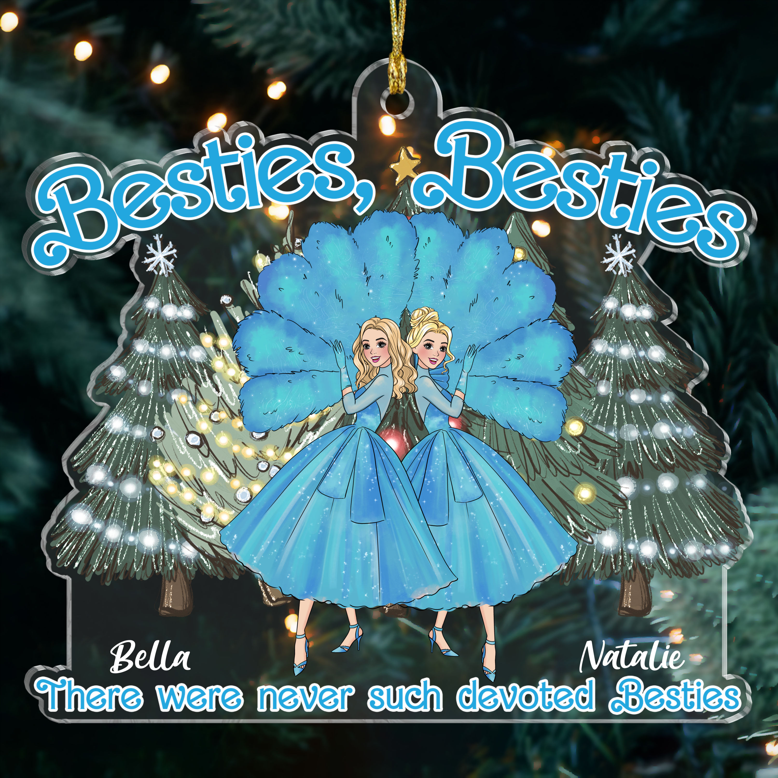 Acrylic Ornament - Personalized Ornament - Sisters Sisters Vintage (58176) - Personalized Ornament