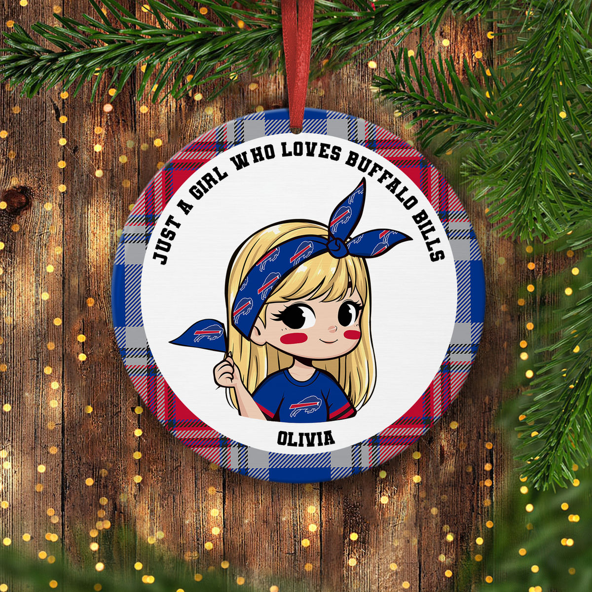 Christmas Ornament - Chibi Football - Just A Girl Who Loves Eagles - Christmas Gifts For Her - Personalized Ornament_2