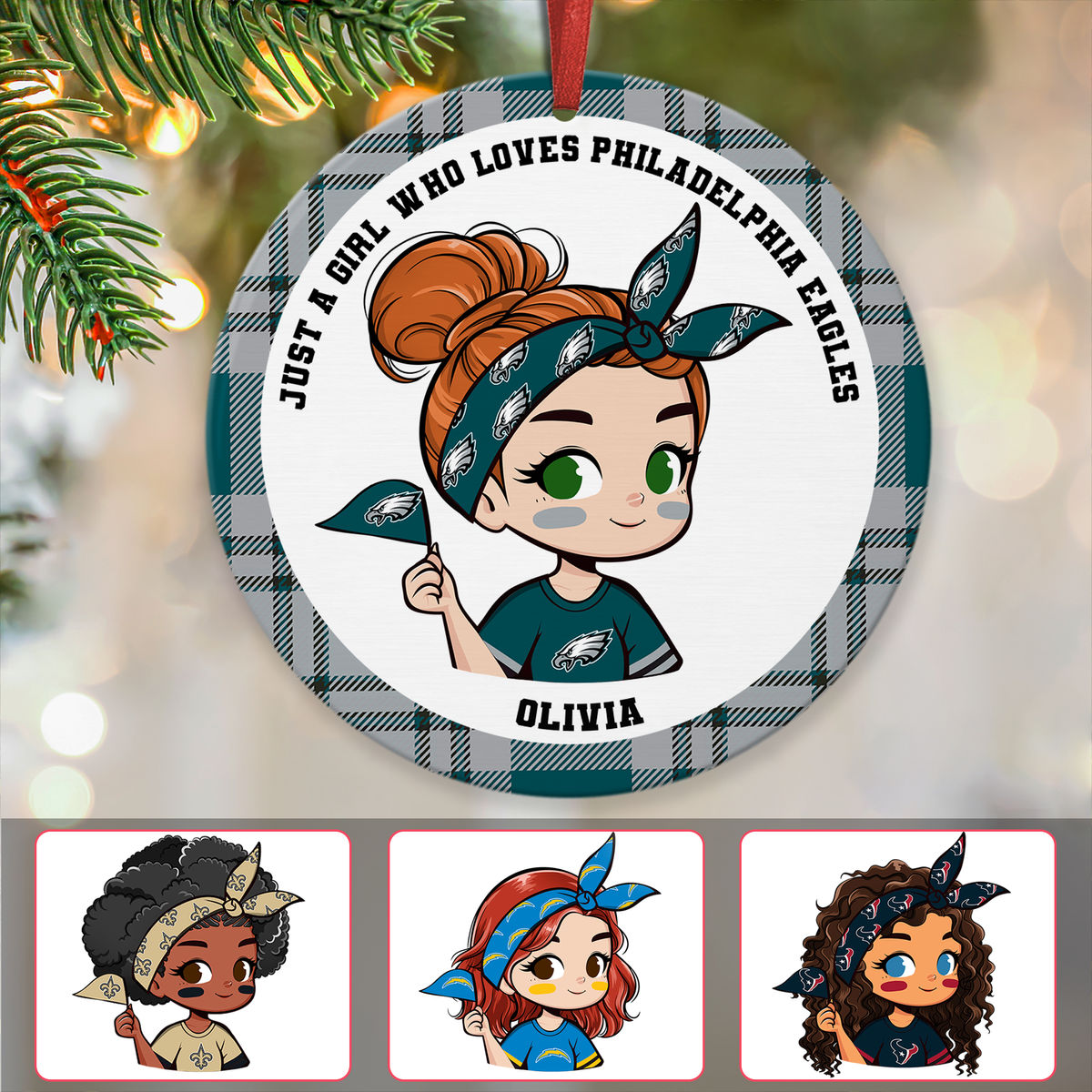 Chibi Football - Just A Girl Who Loves Eagles - Christmas Gifts For Her