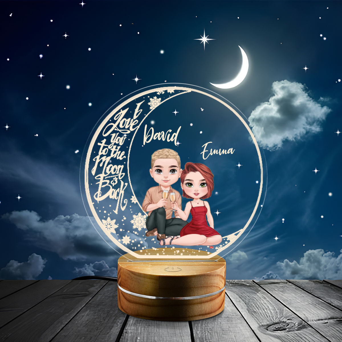 Valentine's Day Gifts - Couple Night Light, Couple Sitting Love Valentine‘s Day Night Light, Loving Gift For Couple, Wife, Husband, Life Partner, Valentine‘s Day Gift 42881