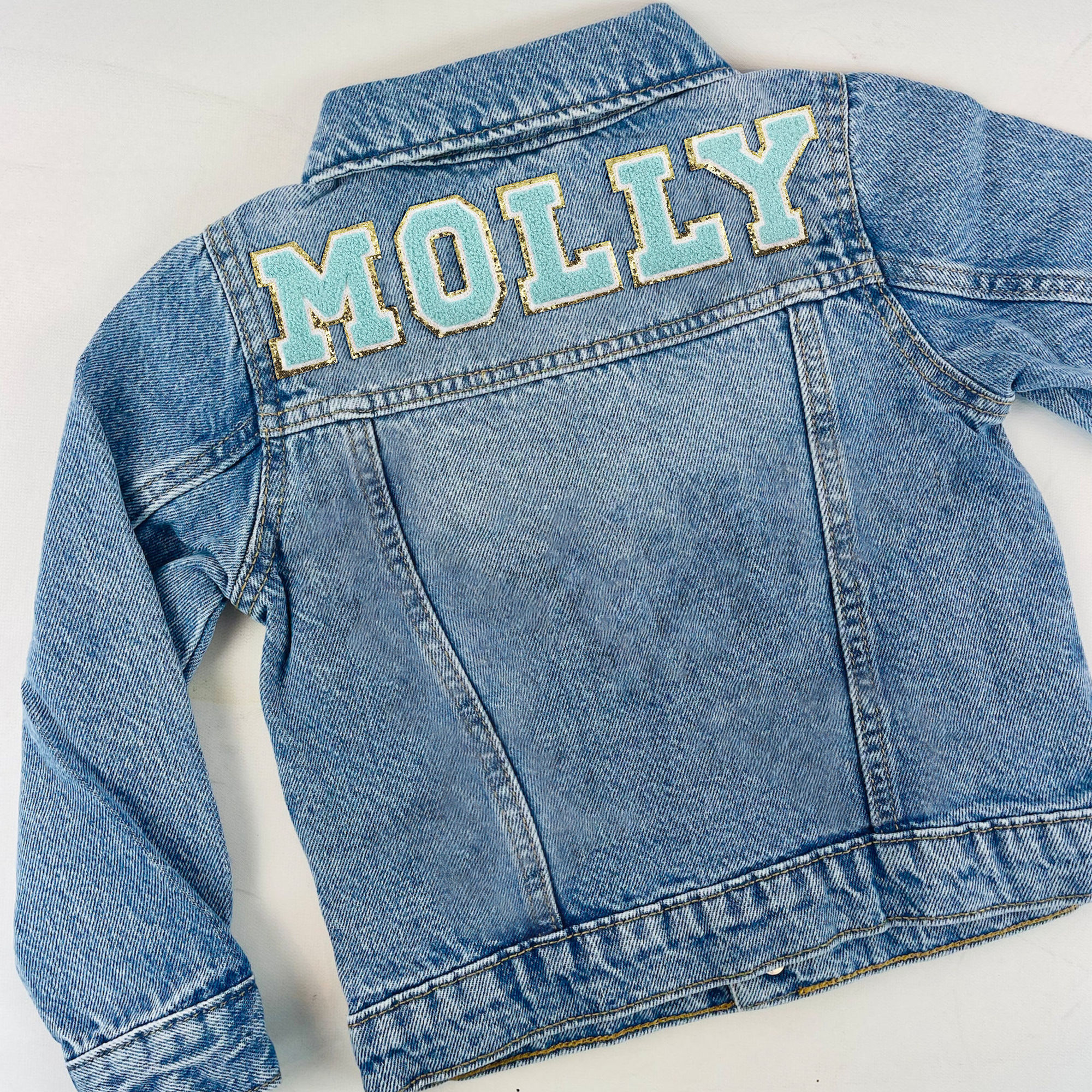 Buy Personalised Custom Denim Jacket Kids Unisex Patch White Name Online in  India - Etsy