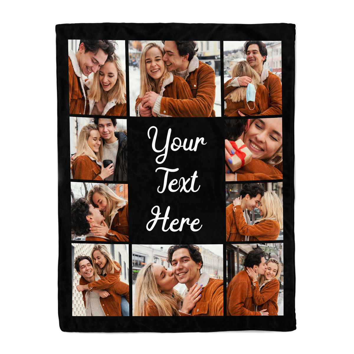 Photo Blanket - Photo Upload Blanket With Custom Text - Personalized Photo Fleece Blanket_4