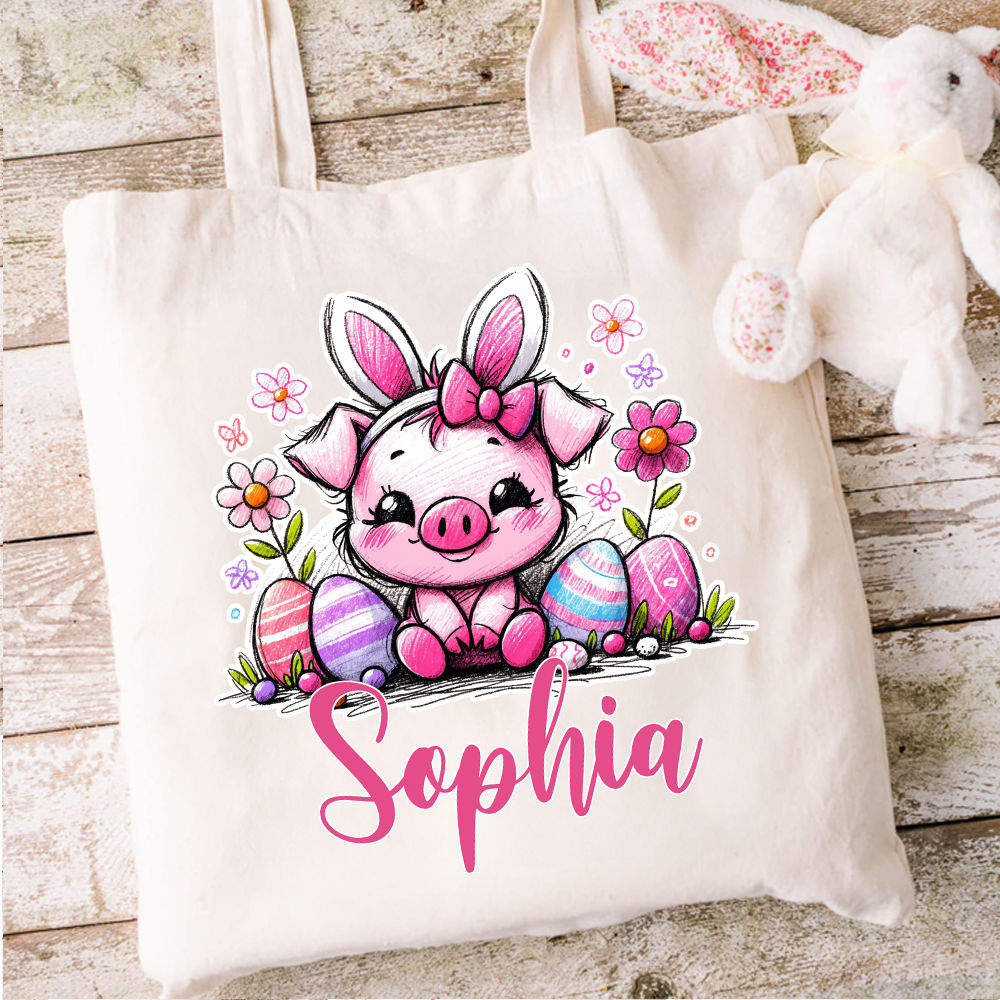 Personalized Easter Tote Bag - Personalized Easter Tote Bag Easter Egg Hunt Boy Girl Easter Basket Gift_4