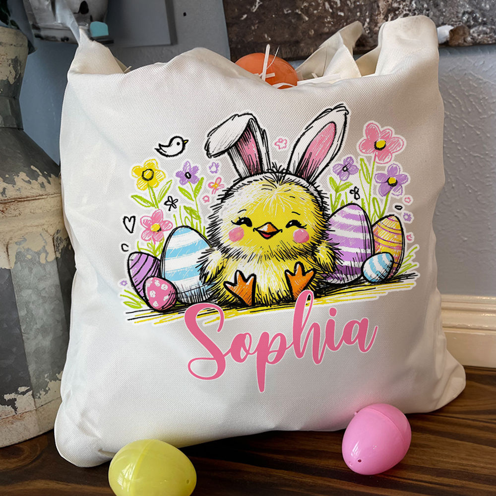 Personalized Tote Bag - Personalized Easter Tote Bag - Personalized Easter Tote Bag Easter Egg Hunt Boy Girl Easter Basket Gift_2