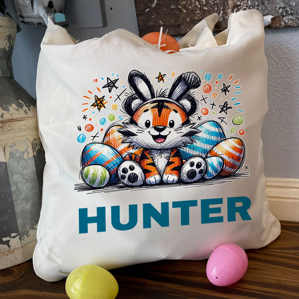 Personalized Easter Tote Bag - Personalized Easter Tote Bag Easter Egg Hunt Boy Girl Easter Basket Gift - Personalized Tote Bag