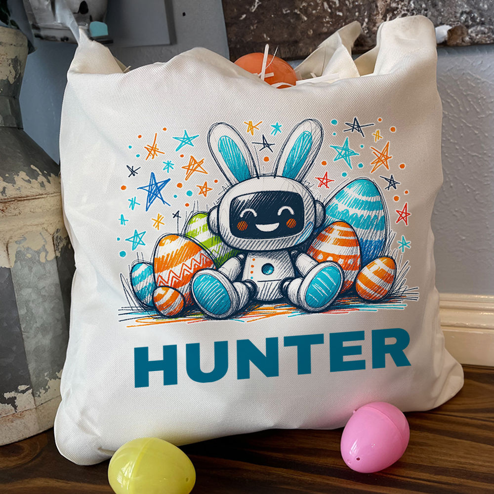 Personalized Tote Bag - Personalized Easter Tote Bag - Personalized Easter Tote Bag Easter Egg Hunt Boy Girl Easter Basket Gift_1