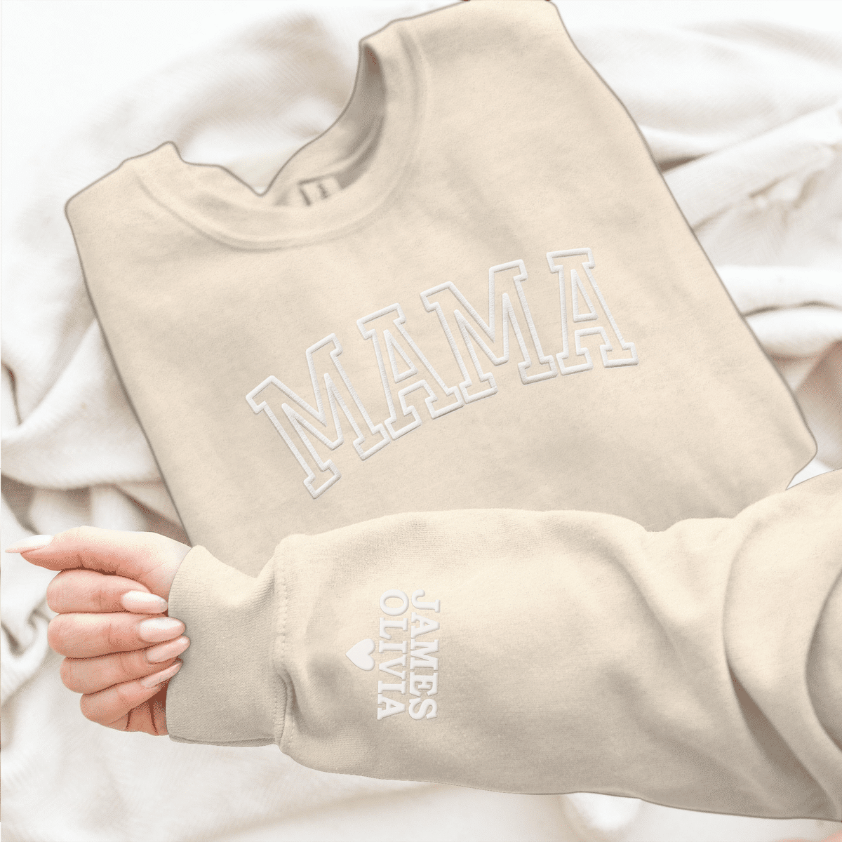 Sweatshirt for Mom - Mama Sweatshirt with Kid Names on Sleeve, Mothers Day Gift, Birthday Gift for Mom, New Mom Gift - Personalized SweatShirt_3