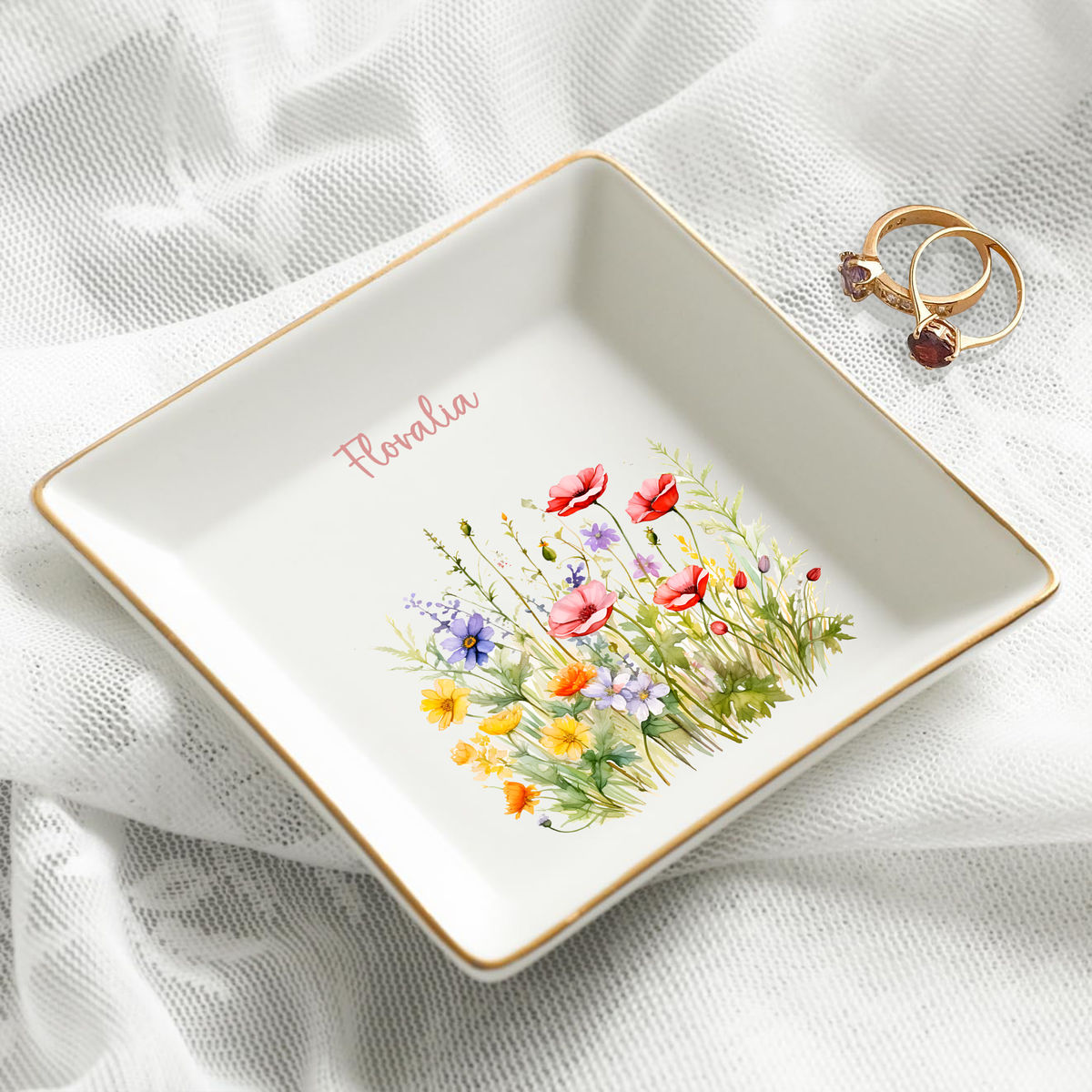 Gift For Women - Custom Name, Bridesmaid Gifts, Birthday Gift for Her, Graduation Gift, Bridal Shower Gift, Gift for Mom - Personalized Jewelry Tray_2