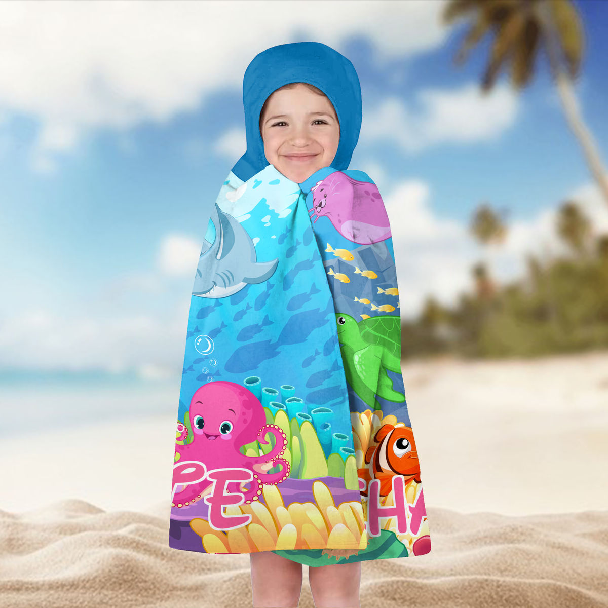 Hooded Towel - Beach Bath Towel with Hood For Kids - Custom Mermaid For Girl - Birthday Gifts for Toddler, Gifts For Kids - Personalized Towel_10