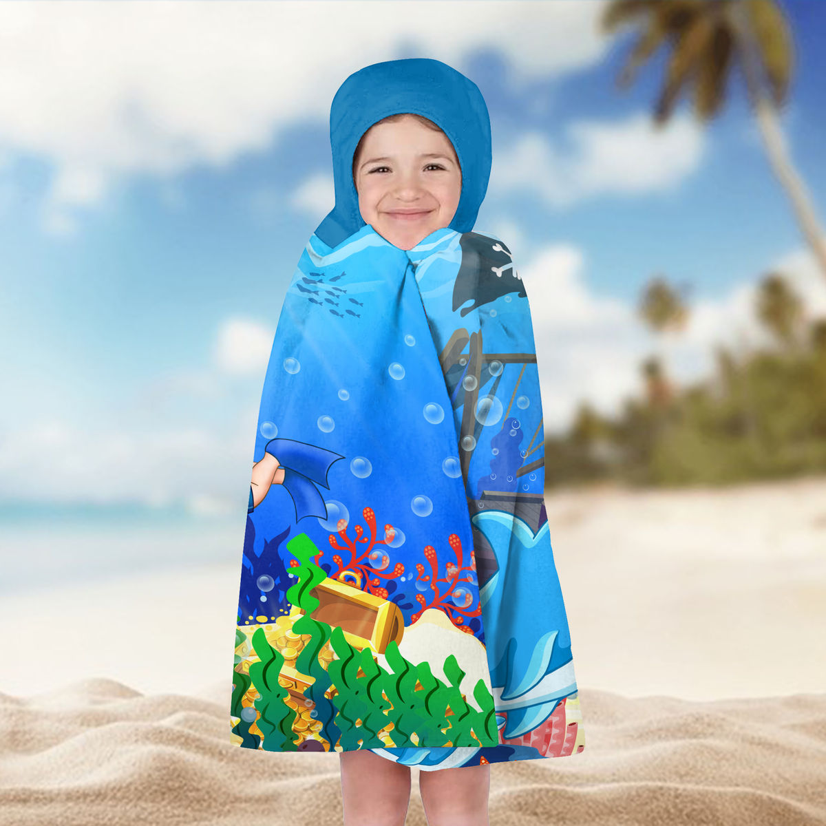 Hooded Towel - Beach Bath Towel with Hood For Kids - Custom Diver For Boy - Birthday Gifts for Toddler, Gifts For Kids - Personalized Towel_5