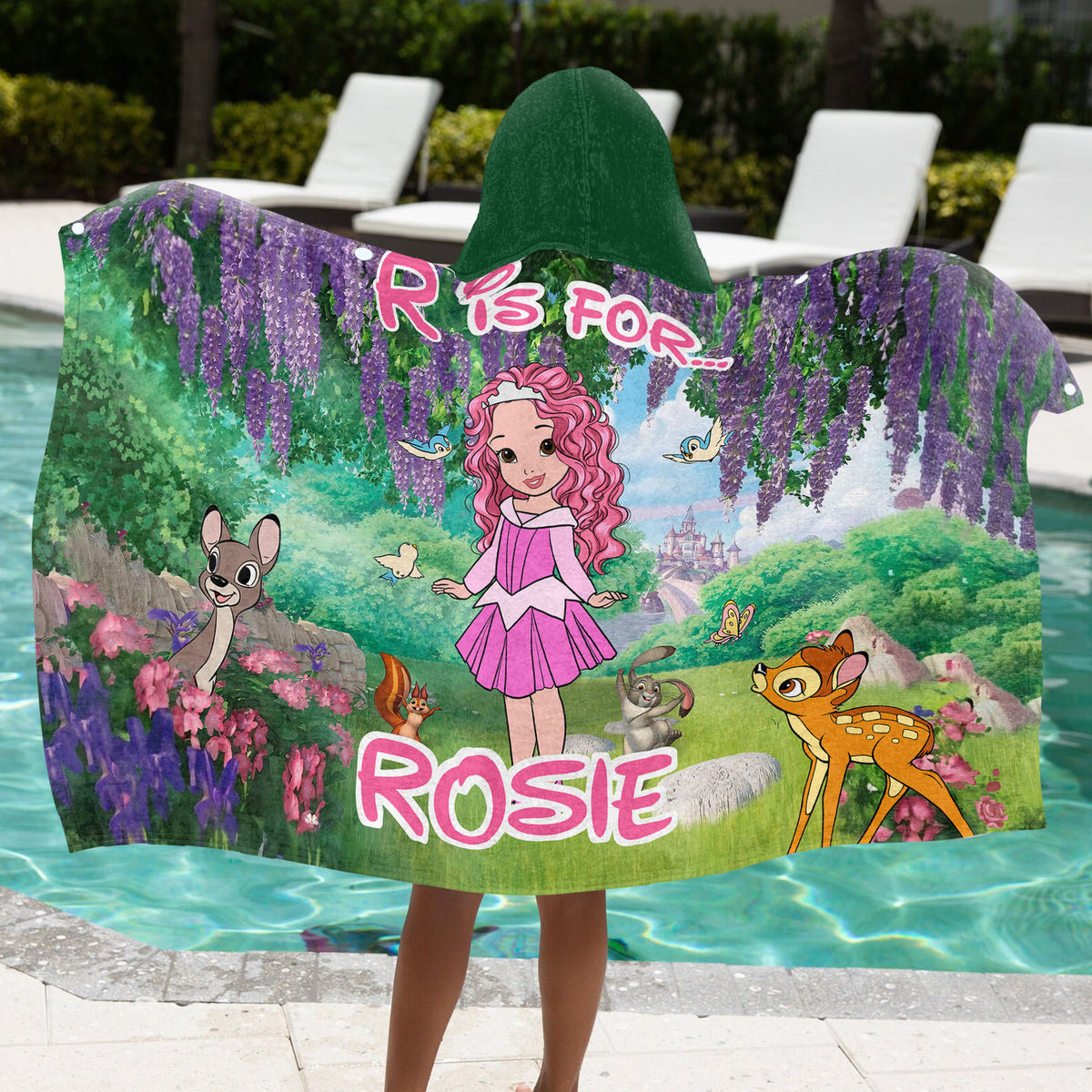 Hooded Towel - Princess Beach Bath Towel with Hood For Kids - Custom Princess For Girl - Birthday Gifts for Toddler, Gifts For Kids_5
