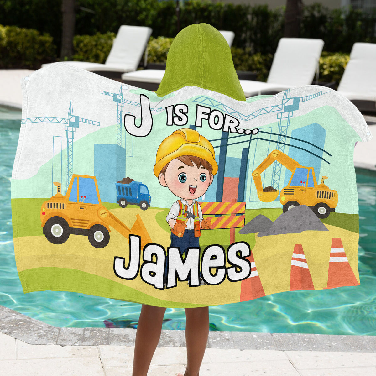 Hooded Towel - Beach Bath Towel with Hood For Kids - Custom Engineer For Boy - Birthday Gifts for Toddler, Gifts For Kids_3