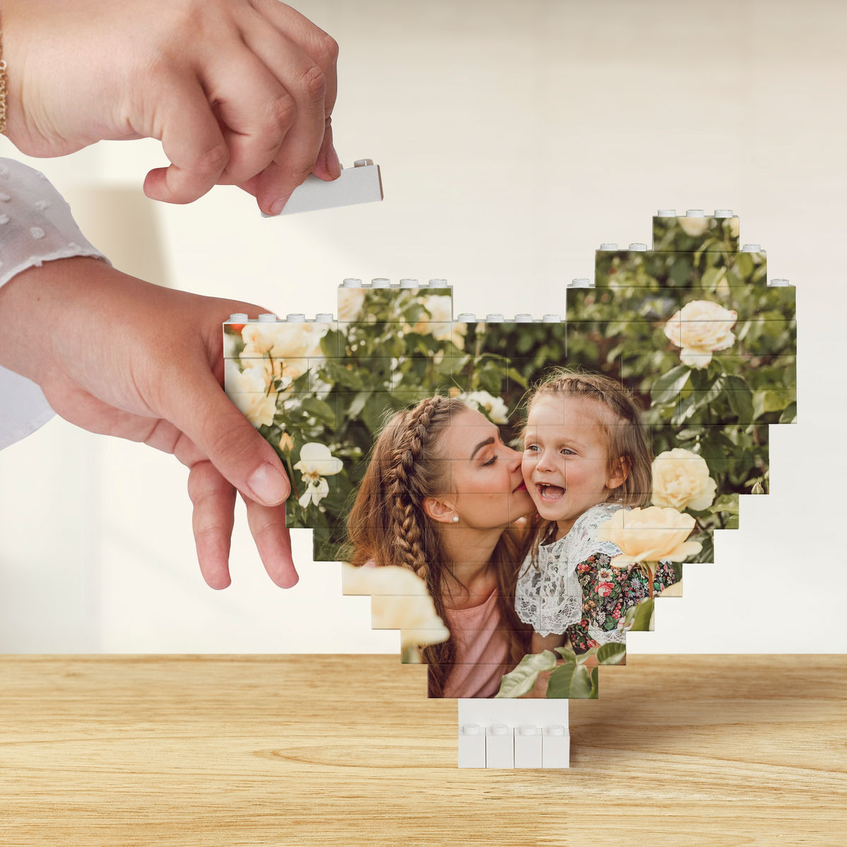 Photo Upload - Personalized Heart Shape Block Photo Puzzle - Gifts For Mom_1