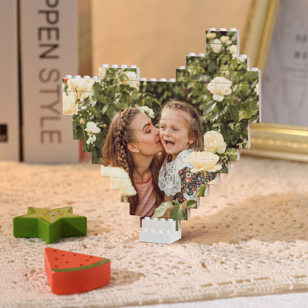 Photo Upload - Personalized Heart Shape Block Photo Puzzle - Gifts For Mom_3