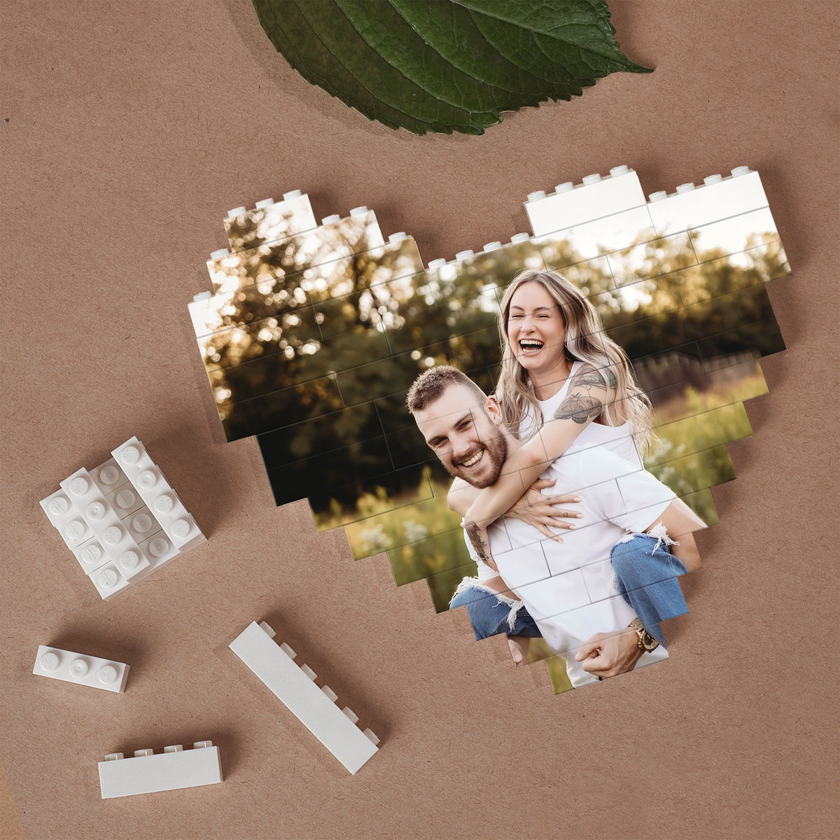 Photo Gift - Gifts For Wedding Couple, Mom, Dad - Personalized Photo Heart Shape Block Puzzles_2