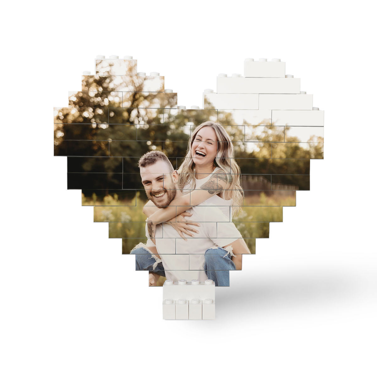 Wrapped Canvas - Photo Gift - Personalized Heart Shape Block Photo Puzzle - Gifts For Wedding Couple, Mom, Dad_5