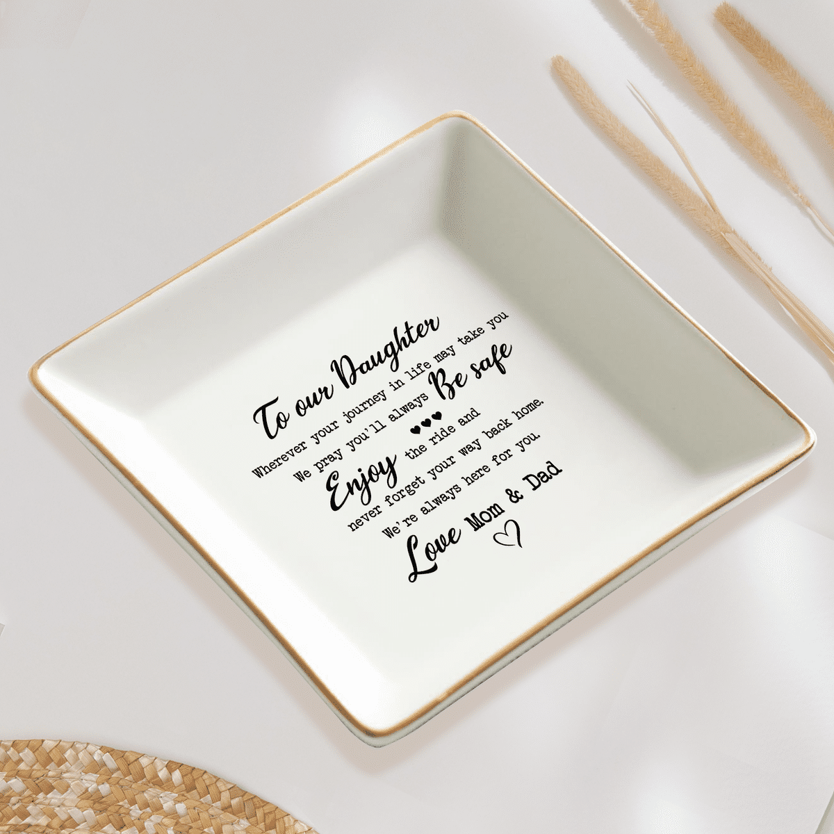 Jewelry Tray - Gift for Women, Gift for Daughter, Mother's Day, Wedding Gifts, Birthday Gifts For Daughter - To our Daughter - Personalized Jewelry Tray_3