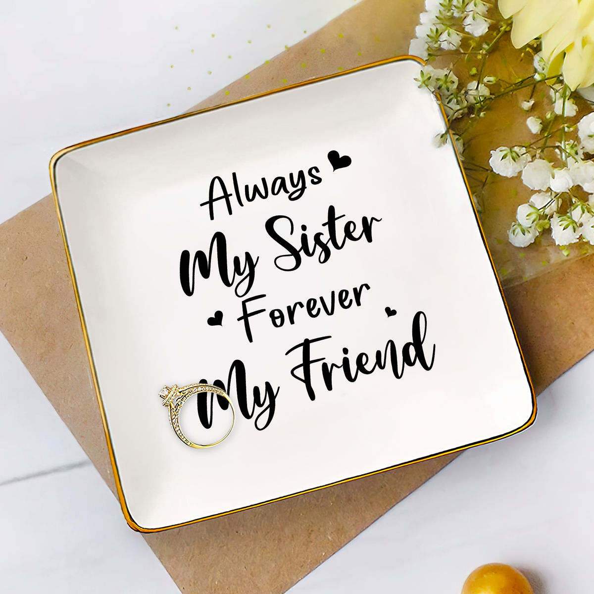 Birthday Gift for Her, Gift for Sister Friend Bestie, Wedding Gifts For Bride, Bridesmaid - Always my Sister Forever my Friend