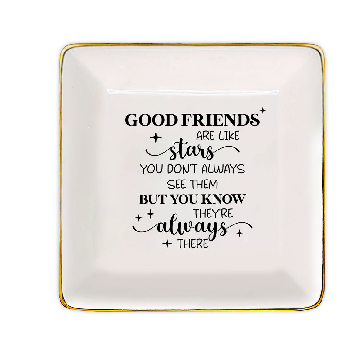 Jewelry Tray - Birthday Gift for Her, Gift for Sister Friend Bestie, Wedding Gifts - Good Friends are like Stars_5