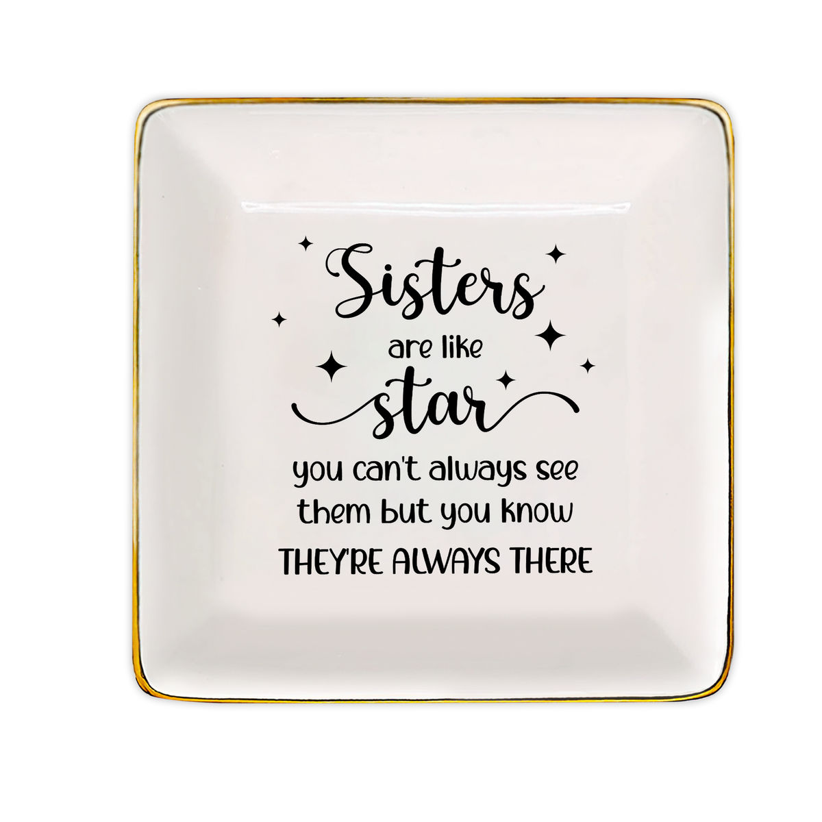 Personalized Best Friend Ring Dish - Ceramic Jewelry Tray With Names & 'If Besties Were Flowers' Quote