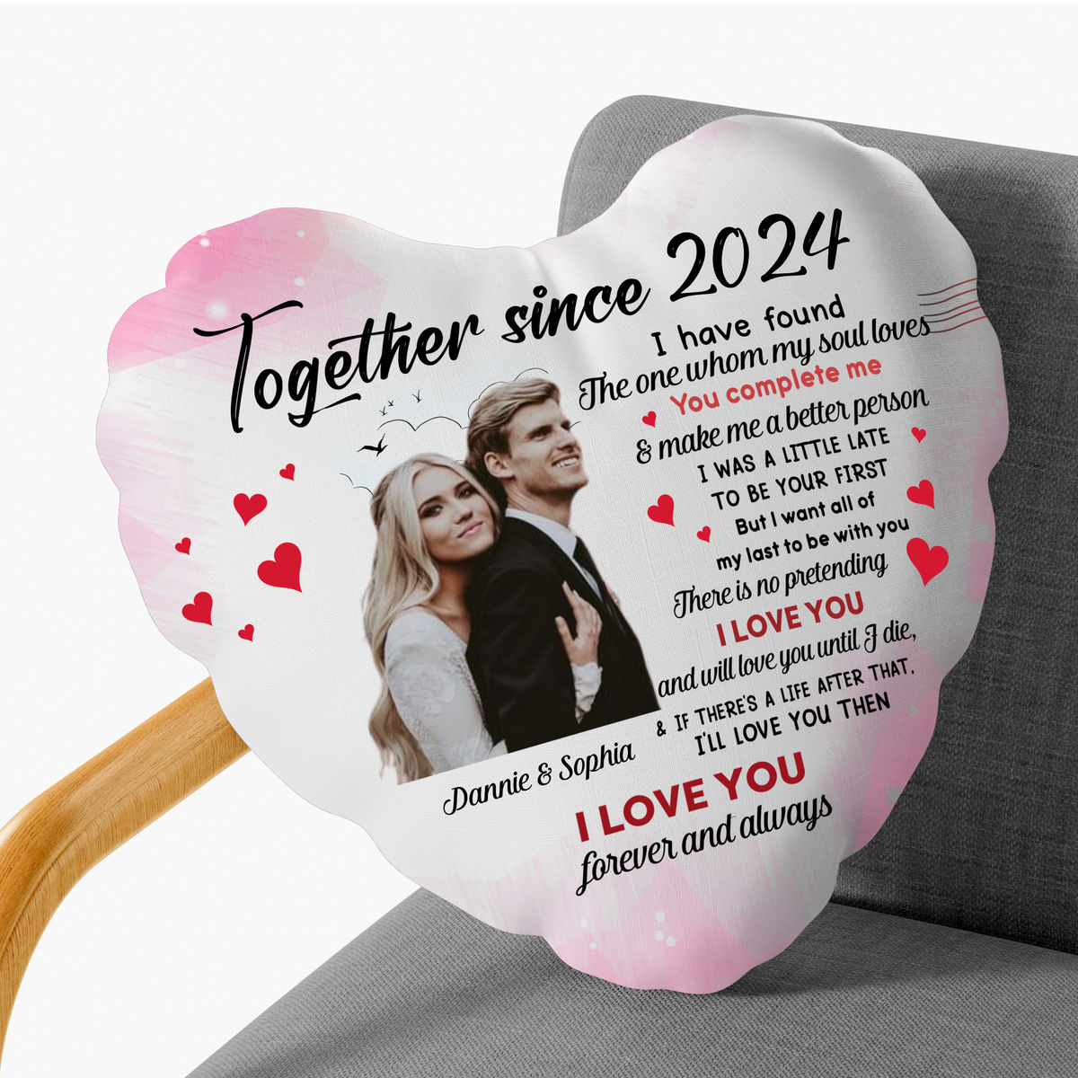 Photo Pillow - Photo Upload - Gift For Couples Wedding  - I Love You Forever And Always_3