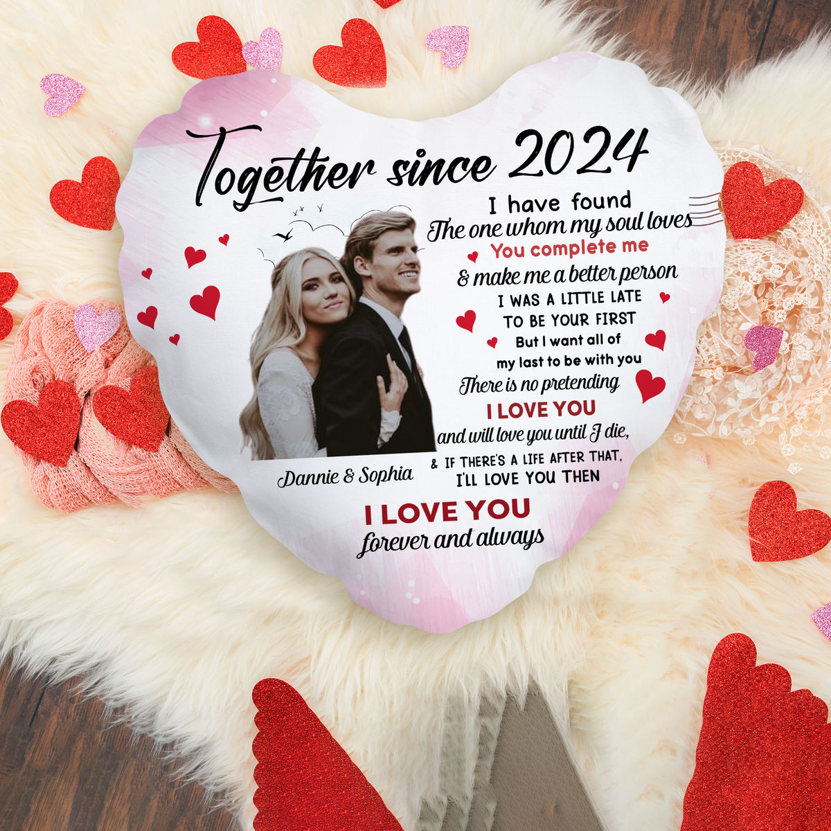 Photo Pillow - Photo Upload - Gift For Couples Wedding  - I Love You Forever And Always_2